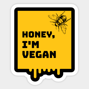 Honey Bee Im Vegan Sticker